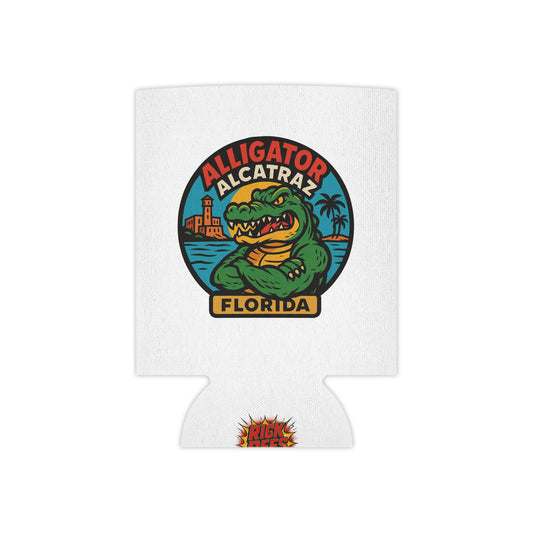 Alligator Alcatraz Can Cooler - Fun Drink Sleeve, Summer Party Accessory, Vacation Souvenir, Unique Gift, Barbecue Essential
