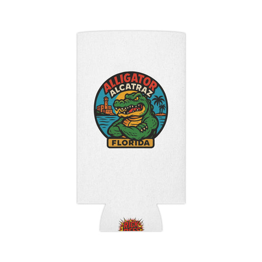 Alligator Alcatraz Can Cooler - Fun Drink Sleeve, Summer Party Accessory, Vacation Souvenir, Unique Gift, Barbecue Essential